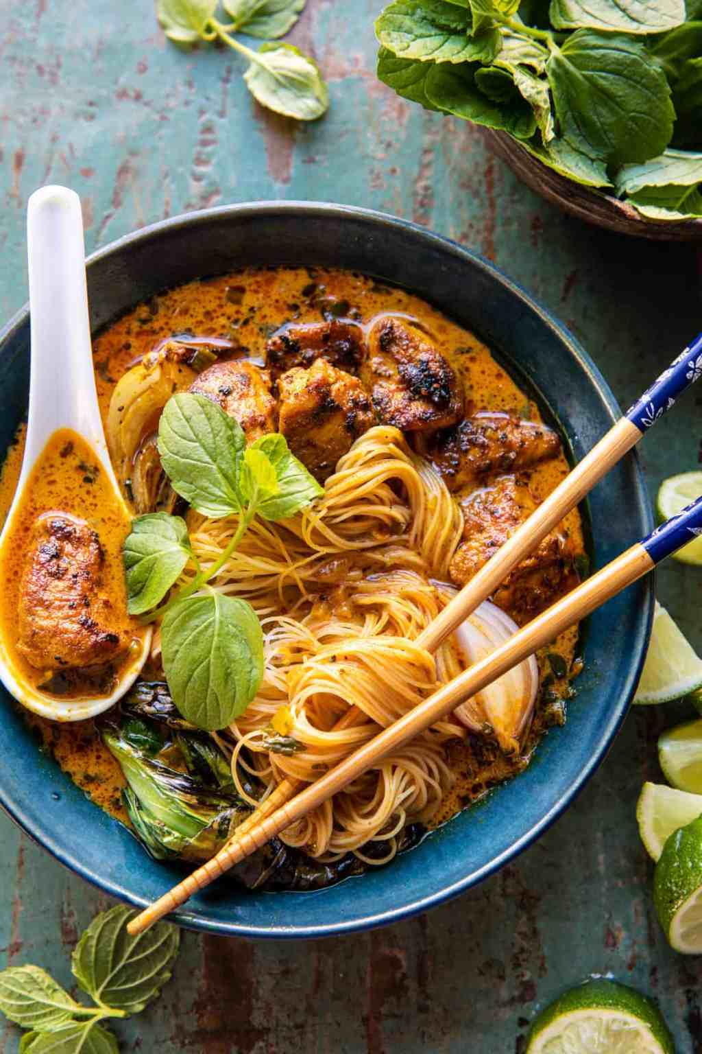 30 Minute Creamy Thai Turmeric Chicken and&nbsp;Noodles