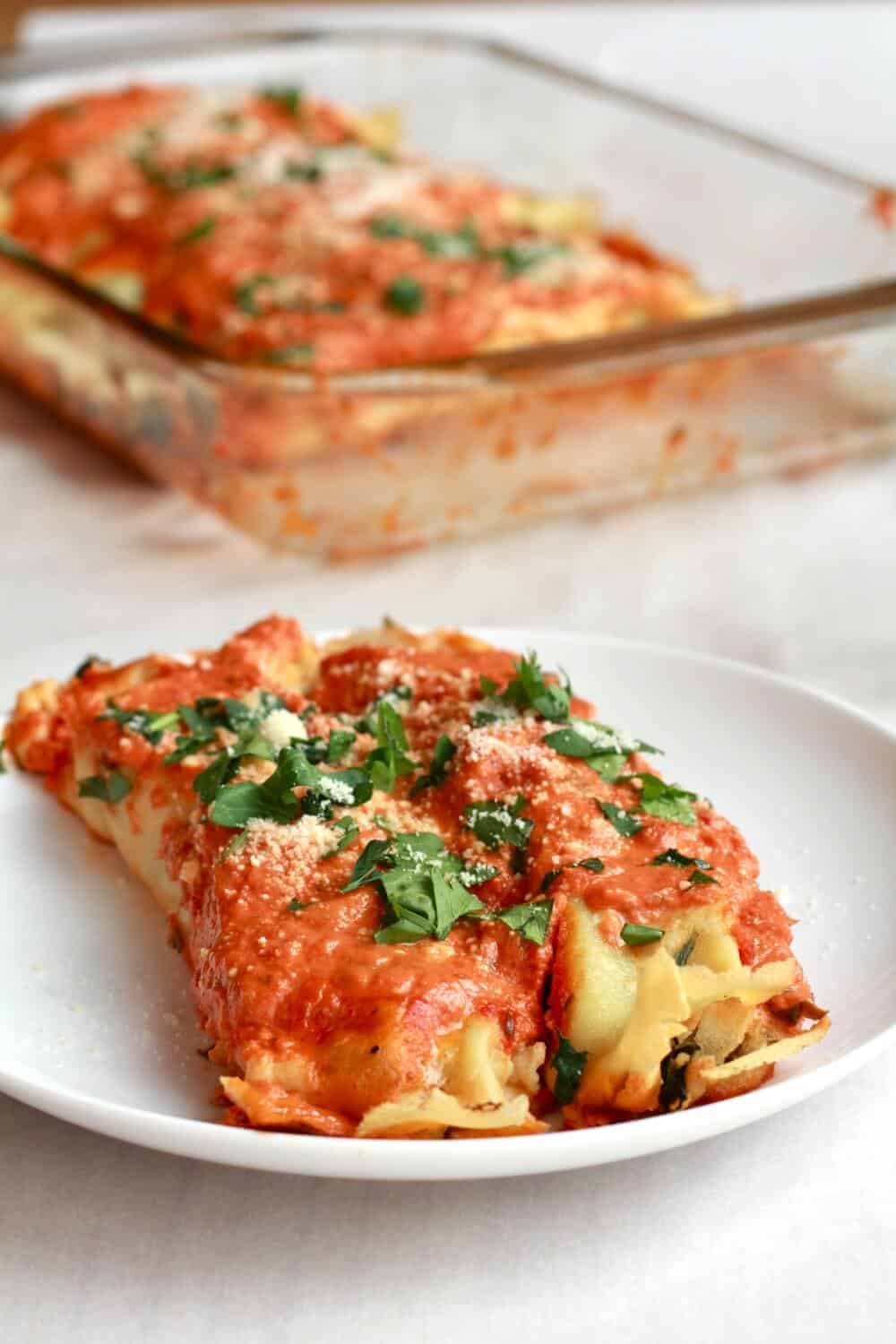 Italian Spinach and Crepe Manicotti