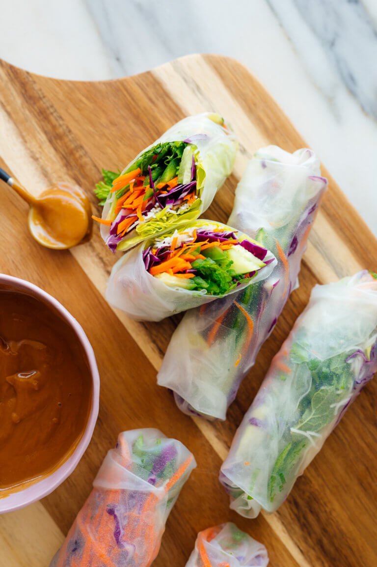 Vietnamese Salad Rolls Served with Peanut Dipping&nbsp;Sauce
