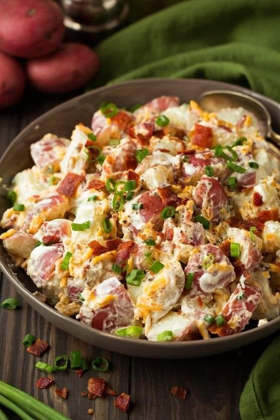 Cheddar Bacon Ranch Potato Salad