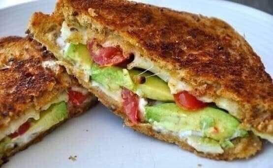 Avocado, Mozzarella, and Tomato Grilled Cheese