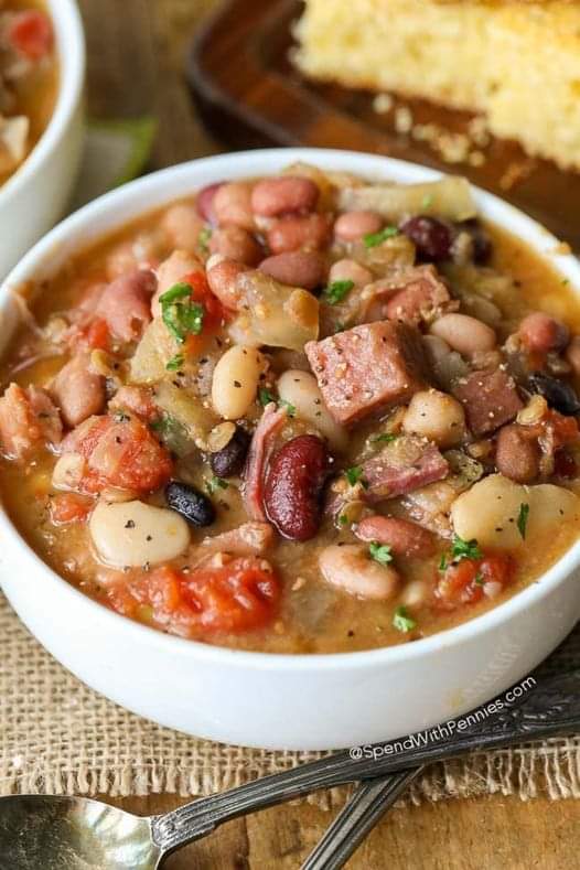 Crock Pot Ham & Bean Soup