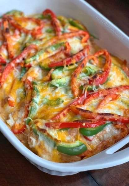 Cheesy Baked Fajita Chicken