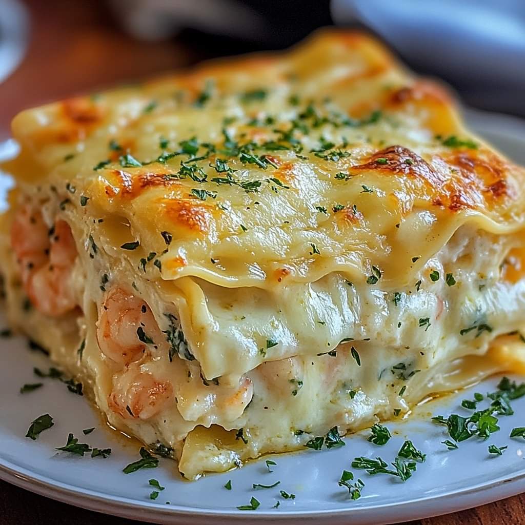 Garlic Butter Shrimp Scampi&nbsp;Lasagna