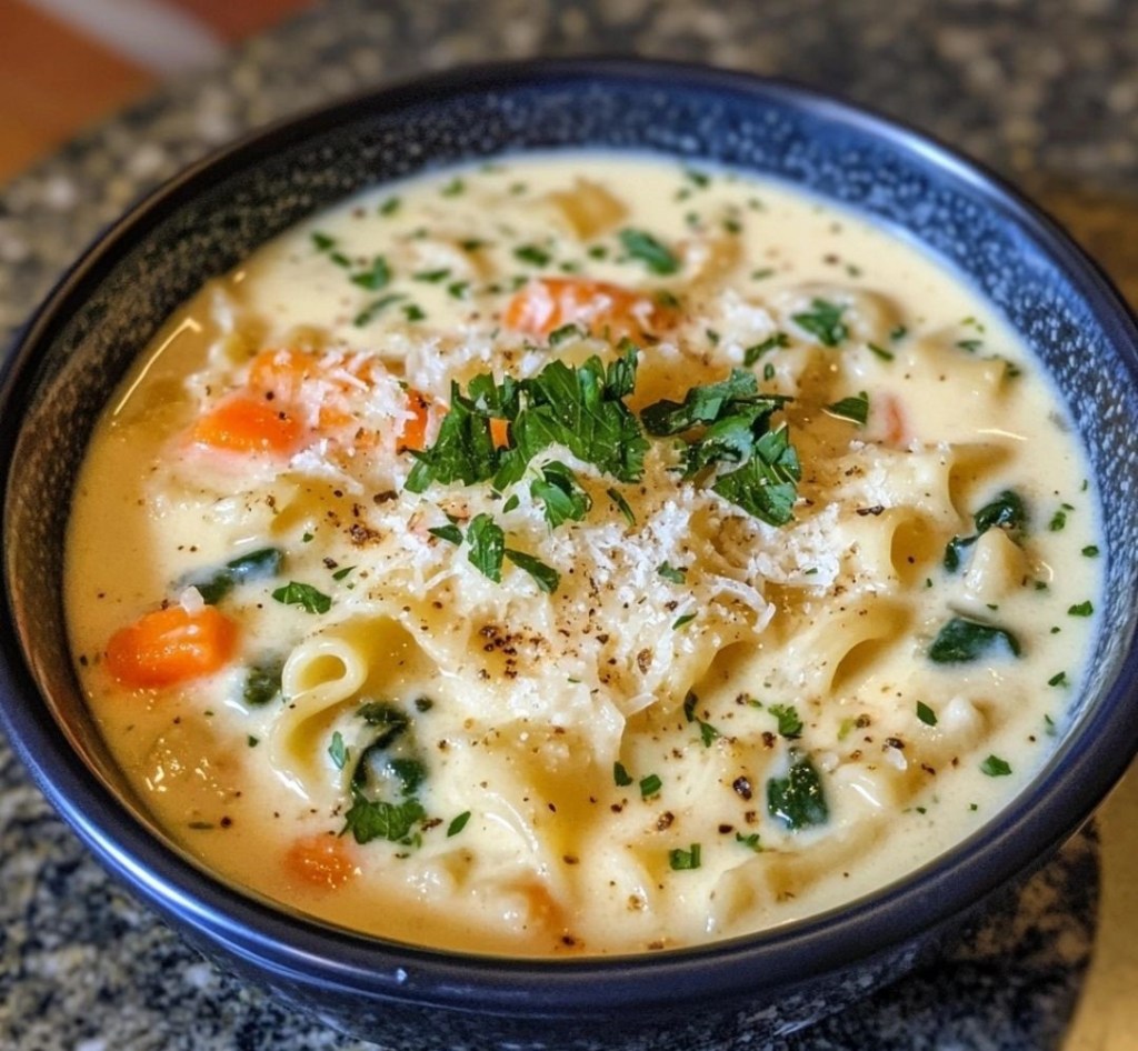 Creamy Alfredo Lasagna Soup